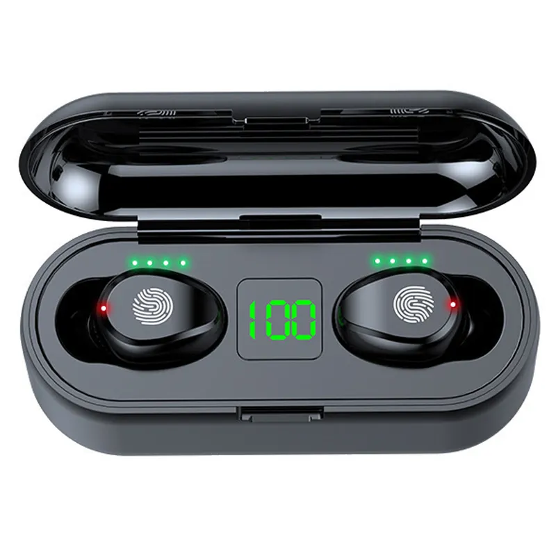 9D hifi stereo led display lcd 2000mah battery ipx7 waterproof bt 5.0 tws f9 audifonos auriculares earphone wireless earbuds