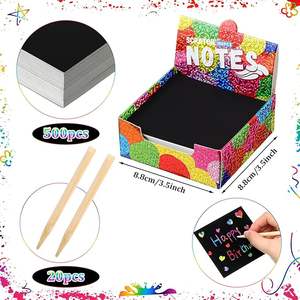 A4 Scratch Arts Tekening Notitieboek Schets Boeken Voor Kinderen Kunst Levert Grote Regenboog Kras Papier Notitie Met Bamboe Stokken - Product Image 3