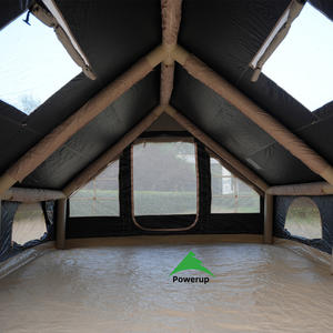 Tente gonflable en Oxford noir 3x4m avec porte AB, cheminée et ventilation AC, directement de l'usine - Product Image 1