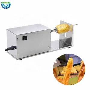 Potato Rotary Chips Spiral Frying Machine Crisps Twister Slicer Cutter