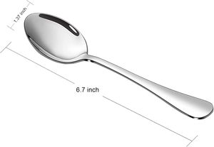Cuillère à dîner moderne en acier inoxydable écologique à long manche plaqué argent, directement de l'usine, idéale pour les fêtes - Product Image 2