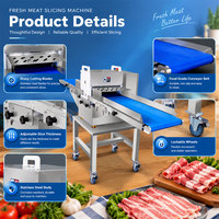 Machine à découper la viande électrique industrielle réglable automatiquement, équipement de découpe de viande pour restaurants et usines de transformation alimentaire
