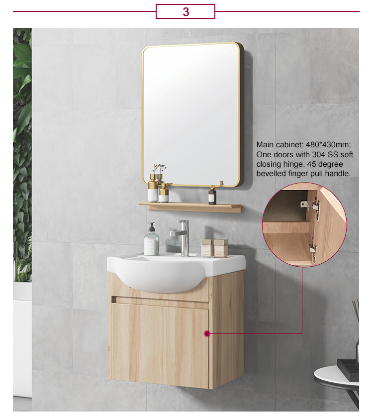 Modern Pop Hotel Wall Mounted Bathroom Vanity Cabinets