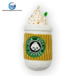 Star Pups Juguete de perro de peluche de lujo ecológico Cachorro divertido 'Pup'kin Spice Latte Squeaky Coffee <span class=keywords><strong>Dog</strong></span> Chew <span class=keywords><strong>Toy</strong></span> Blanco Sólido - Product Image 1