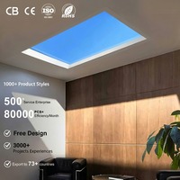 Lumière artificielle d'intérieur, panneau lumineux encastré à haut CRI simulant un ciel virtuel, lampe de plafond LED simulant une fenêtre et un ciel bleu