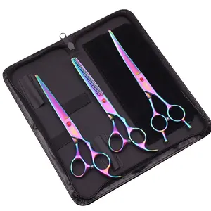 Tijeras de peluquería canina de acero inoxidable japonesas de 7 "con logotipo personalizado, tijeras curvas de adelgazamiento de peluquería para <span class=keywords><strong>mascotas</strong></span> de estilo Simple - Product Image 2