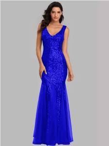 New European and Middle Eastern <b>sequin</b> toast dress for brides, <b>red</b> fishtail slim-fit evening gown for banquets - Product Image 6