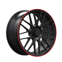 Jantes forgées personnalisées, nouvelles, noires et rouges, à rayons multiples, 20 pouces, 5x112, 5x120, 6061-T6, monobloc, en alliage, pour 530Li