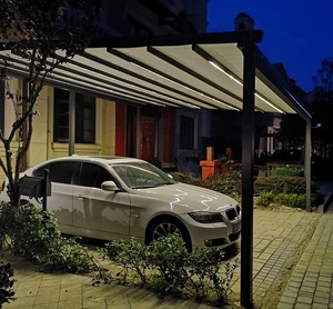 Pergola rétractable avec éclairage LED, <span class=keywords><strong>abri</strong></span> <span class=keywords><strong>de</strong></span> <span class=keywords><strong>jardin</strong></span> bioclimatique en polycarbonate, auvents en PVC imperméables pour l'extérieur, cadre en aluminium - Product Image 4