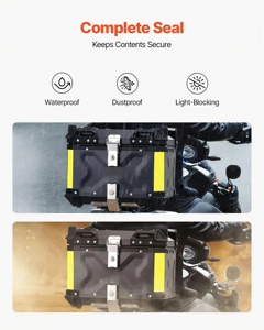 Premium 28L 36L 45L 55L 65L 80L 100L in alluminio scatola di coda per moto impermeabile antifurto <span class=keywords><strong>baule</strong></span> in <span class=keywords><strong>metallo</strong></span> per turismo - Product Image 5