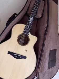 Trumon TFL1955 Dolphin Tale Full Single-Sided Folk Guitar Solid Spruce <b>Top</b> Hi-Gloss Finishing 6-<b>String</b> - Product Image 2