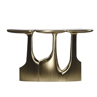 Console d'entrée irrégulière de luxe en acier inoxydable - Design italien moderne pour appartements et villas