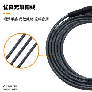 Cable de audio de cobre sin oxígeno de 1.2 m con blindaje trenzado para auriculares - Product Image 1