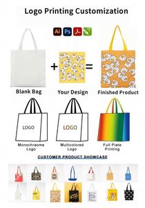 Bolsa de Mano de Lona con Estampado de Conejo en Acuarela Estilo Ins, Bolsa de Hombro Casual Reutilizable Personalizable para Uso Diario y Regalo - Product Image 4