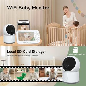 Écran LCD 5 pouces Tuya Cry Detect Baby Phone Berceuse audio bidirectionnelle sans fil 720P WiFi Caméra Vidéo Baby Monitor avec application Tuya - Product Image 3