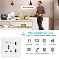 Untuk Smart Life WiFi Wall Switch Socket dengan USB QC3.0 Bahan PC/ABS Stopkontak Universal