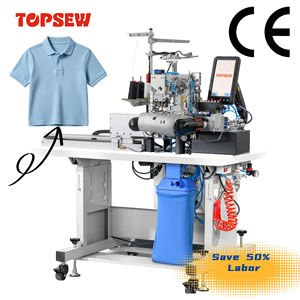 Machine à ourler informatisée TS-800 à point de surjet automatique pour usine de vêtements tricotés, t-shirts et sous-vêtements - Product Image 1