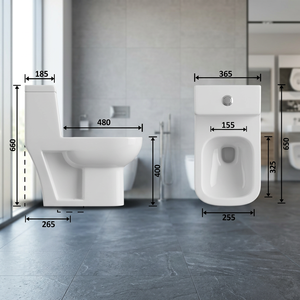 <b>Egg</b>-Shaped White <b>Ceramic</b> One-Piece Toilet - Factory Price for House Use Bathroom, Porcelain Sanitary Ware <b>Ceramic</b> Commode - Product Image 4