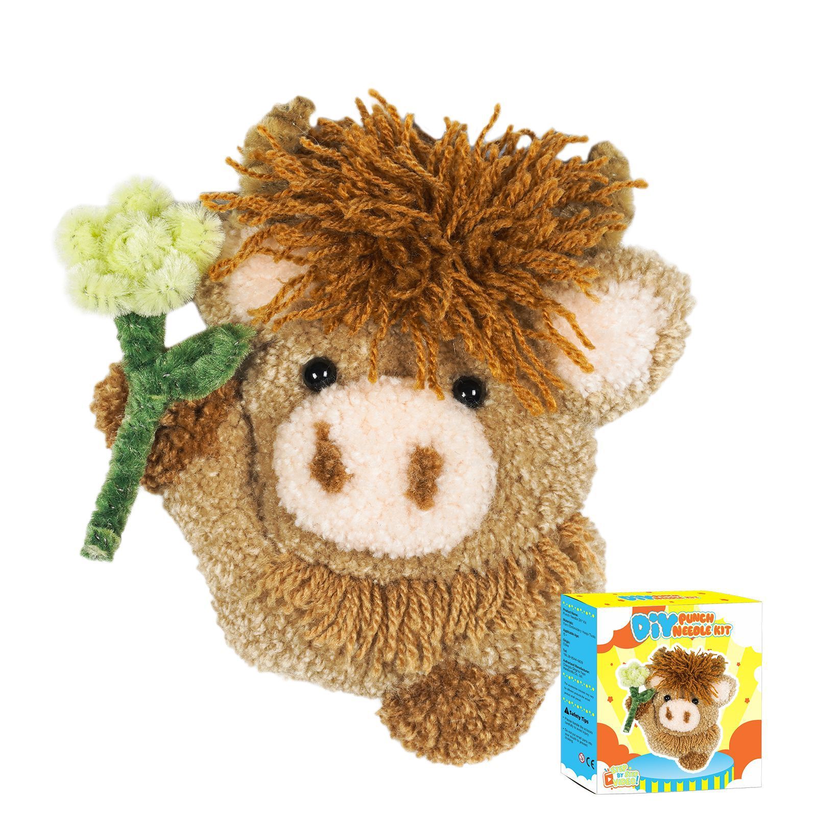 Floral Highland Cow (Yellow Box)