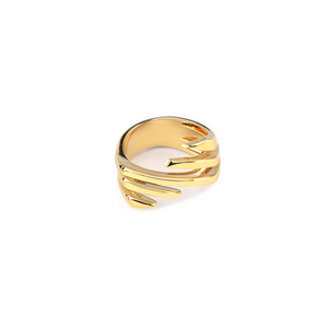 Fashion <b>Rings</b> 316L Stainless Steel PVD Gold Plating Resistant Sustainable Design - Product Image 2