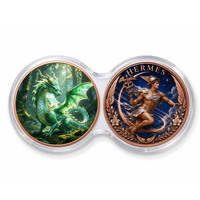 1 oz 999 Koin Tembaga Murni 2-pak Kapsul Infinity Naga Berwarna-warni Relief Tinggi Mitologi Yunani Kartun 3D Edisi Kolektor