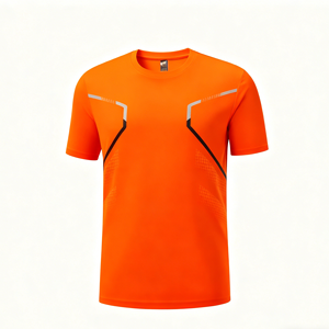 T-shirt de course à manches courtes de haute qualité, personnalisé, multicolores, respirant, à séchage rapide, anti-humidité, léger, pour la course en plein air - Product Image 1