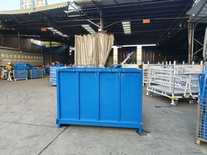 Bac de recyclage industriel pour déchets et rebuts avec benne basculante pour chariot élévateur, bac de stockage robuste et rayonnages et <span class=keywords><strong>étagères</strong></span> de stockage de conteneurs - Product Image 4