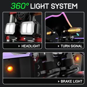 Scooter Adult Foldable Dual Motor Speed 50MPH Range <b>70</b> Miles <b>12</b> Inch Street Tires Suspension Dual Motor Quick Acceleration - Product Image 5