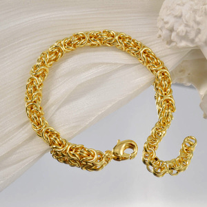 Premium Vintage Wide Reflective Streamlined <b>Solid</b> 18K <b>Gold</b> Plated Trendy Elegant Unisex Anniversary Fashion Factory Wholesale - Product Image 3