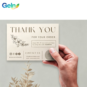 Carte de remerciement personnalisée style bohème minimaliste avec <span class=keywords><strong>code</strong></span> promotionnel pour emballage cadeau e-commerce de marque artisanale - Product Image 3