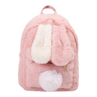 Sac à dos en peluche douce YHY avec oreilles de lapin à double poignée, idéal comme cadeau d'anniversaire
