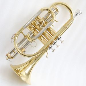 <span class=keywords><strong>Cornet</strong></span> de qualité supérieure en laiton laqué or, tonalité Si bémol, instrument pour étudiants - Product Image 1
