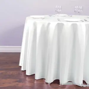 웨딩 생일 파티 테이블 커버 라운드 테이블 천으로 새틴 식탁보 화이트 블랙 솔리드 컬러