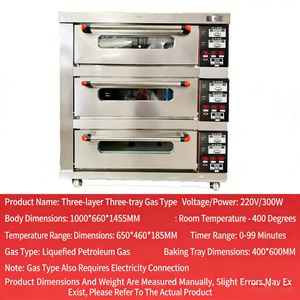 Commerciële Cake Gebruikt 1 2 3 Dek 4 6 Dienblad Dubbel Gas Power Bakbrood Pizza Elektrische Industriële Pizza Bakkerij Oven - Product Image 2