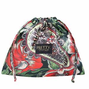 Pochette de luxe en satin à cordon de serrage avec impression numérique intégrale et étiquette en tissu, personnalisable pour cosmétiques, soins de la peau, chaussettes, sac anti-poussière en satin à cordon de serrage - Product Image 1