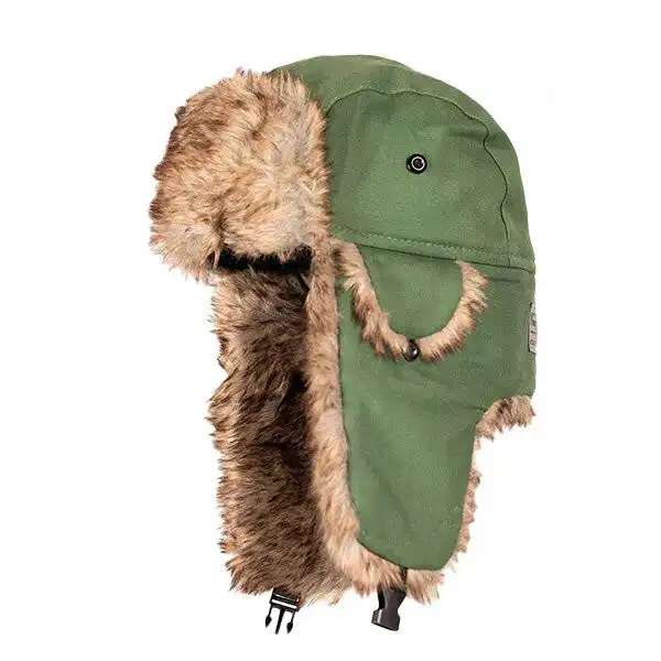 custom winter trapper hat with ear flaps aviator hats Ski Ushanka Russian winter cap plush faux fur trapper hat with Chin Buckle