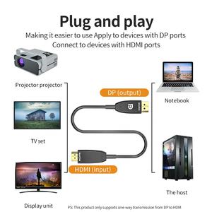 Nuevo 15M 20M 30M 50m 100M AOC activo óptico DP macho a 4K HDMI macho <span class=keywords><strong>DisplayPort</strong></span> a HDMI Cable - Product Image 5