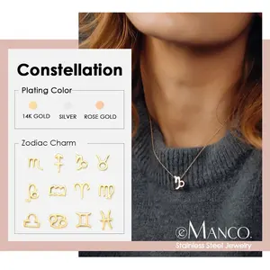 EManco Nuova Collana con Ciondolo dei 12 <span class=keywords><strong>Segni</strong></span> Zodiacali per Uomo e Donna, Collana con 12 Costellazioni, Regalo alla Moda, Dropshipping - Product Image 1