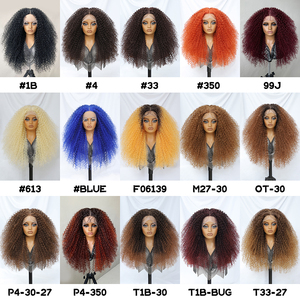 Mặc và đi preplucked tự nhiên dài HD Jerry xoăn pha trộn tóc cho phụ nữ Ombre mật ong Blonde kinky xoăn ren phía trước tổng hợp tóc giả - Product Image 2