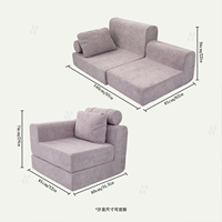 Canapé modulaire en mousse compressée pour salon, avec housse amovible et antidérapante, canapé de sol pour adultes