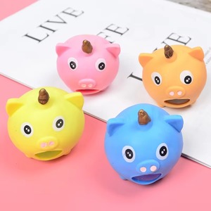 Juguete Blandito de Unicornio con Bola Saludable, Juguete Sensorial TPR para Apretar, Conejo, Oso, Cerdo, Alivio del Estrés, Bola Antiestrés, Descompresión - Product Image 5