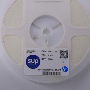 Factory Direct RR3216 1206L1074FT 1206 3216 Resistors Chip Resistors SMD Resistors 1.07Mohm 1% 1/4W Thick Film Resistor - Product Image 1