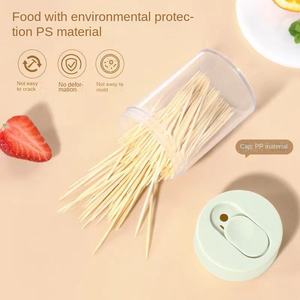 Stuzzicadenti in Bambù Monouso all'Ingrosso, 500 Pezzi in Scatola Cilindrica con Apertura <span class=keywords><strong>a</strong></span> Flip, per <span class=keywords><strong>Casa</strong></span> e Hotel, Lunghezza 6,5 cm - Product Image 3