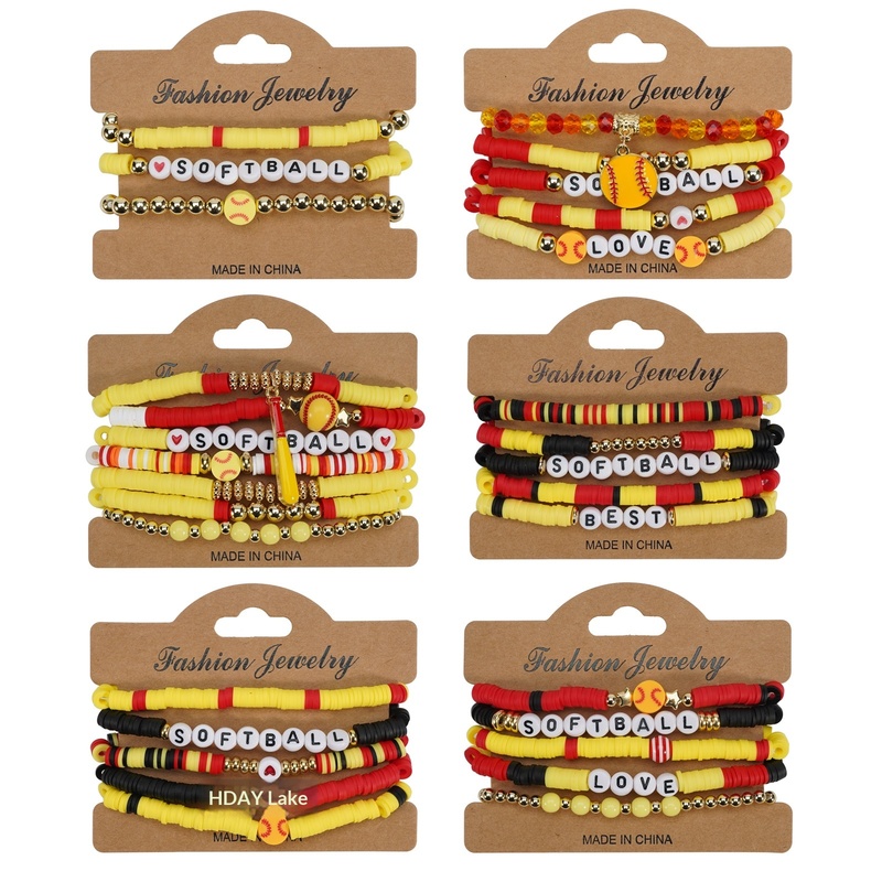 Custom Letter Clay Bead Stackable Sports