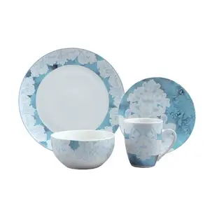 2019 de descuento fábrica de China al por mayor juegos de vajilla de cerámica de 16 piezas de cena de porcelana