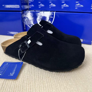 Sandalias Planas de Exterior Tipo Mule de Cuero y Ante con Plantilla de Corcho, Estilo Birkentocks Alemanas, Venta al por Mayor, Elección Popular - Product Image 3