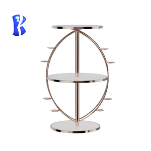 OKEY - Soporte de Pastel de Acero Inoxidable de <span class=keywords><strong>4</strong></span> Niveles, Color Oro Rosa, para Bodas, Catering, Bufés, Postres, Exhibición de Alimentos para Fiestas - Product Image 3