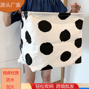 Clothing Organizer <b>Storage</b> Box Rectangle Foldable Linen Fabric Home Use Desktop <b>Clothes</b> Quilts Moving - Product Image 2