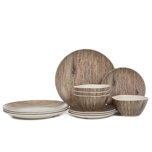 Vajillas — assiettes en bois et en mélamine, ensemble de vaisselle de maison, pique-nique, pour 6 personnes, 100% - Product Image 3