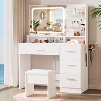 Table de maquillage et de rangement multi-niveaux au design minimaliste moderne exclusif pour petites chambres, idéale pour l'export.